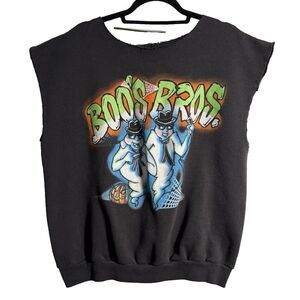 VTG Blues Brothers Parody Boo's Bros Ghost Graffiti Sweatshirt Tank Mens XL 80s*